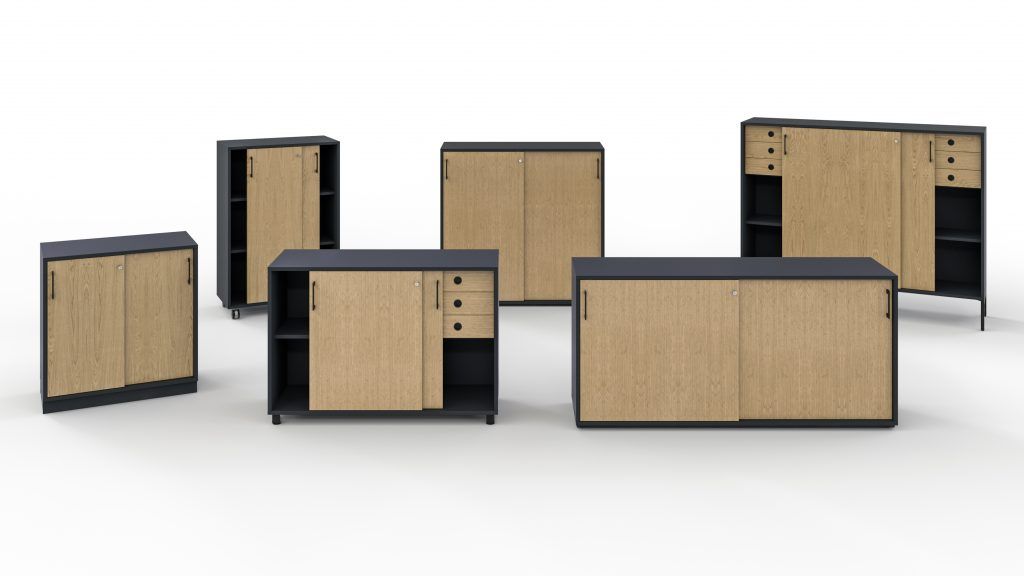 Billede af Skydedørsskabe JIVE - Bredde 160 cm - 4 rum (inkl. pladesokkel) - 2