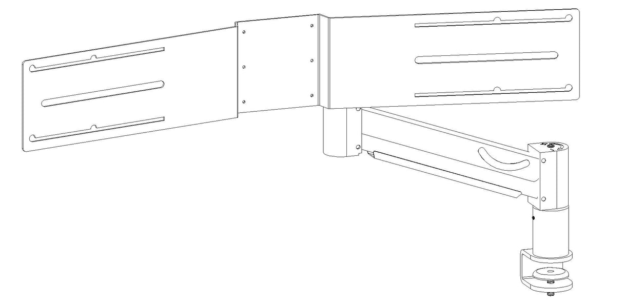 Billede af Monitorarm dobbelt med dual beslag - Med mini bordholder - 2