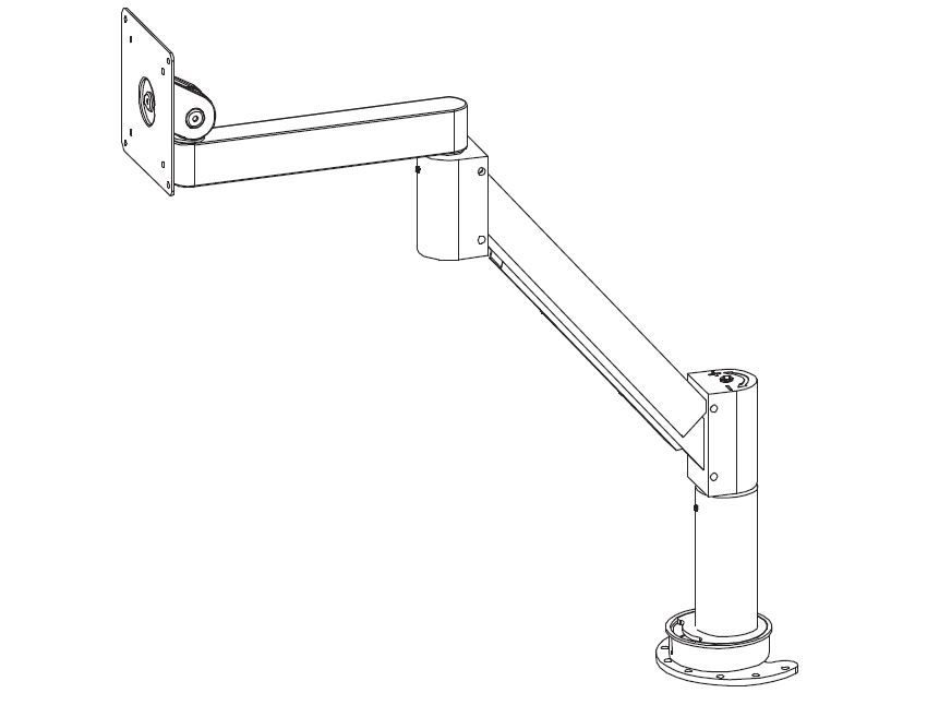 Billede af Monitorarm med holder/kabelgennemføring - 3-10 kg - 1}