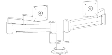 Billede af Monitorarm dobbelt - Med mini bordholder - 1}