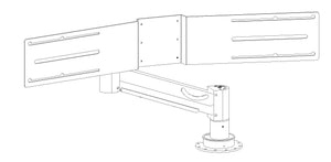 Billede af Monitorarm dobbelt med dual beslag - Med mini bordholder - 3