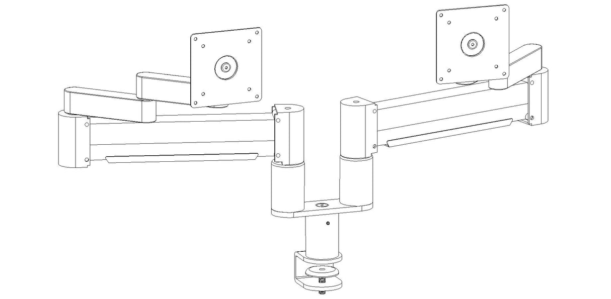 Billede af Monitorarm dobbelt - Med mini bordholder - 2