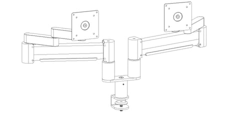 Billede af Monitorarm dobbelt - Med mini bordholder - 2