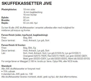 Billede af Skuffekassetter JIVE - 2 skuffer m centrallås - 7